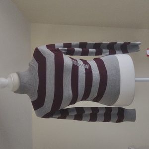 💥 Host Pick 💥 JJ Basics striped turtleneck sweater Wine/grey Size M